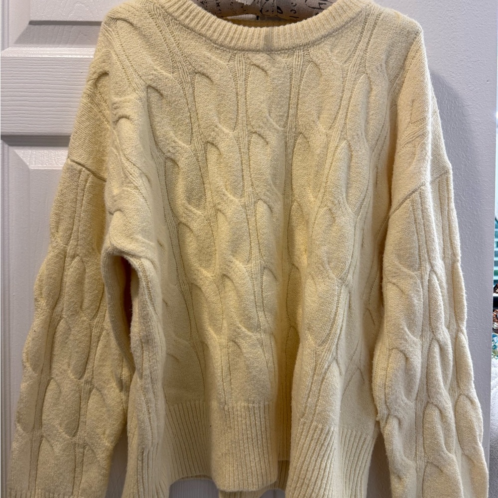 Cozy Yellow Cable Knit Sweater